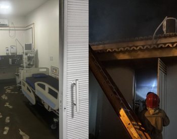 Incêndio no Hospital Regional de Sousa — Foto: Divulgação/Corpo de Bombeiros