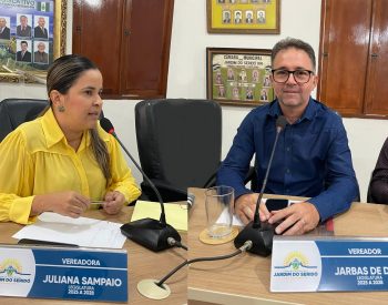 Vereadora Juliana Sampaio – (REPUBLICANOS), e o vereador Jarbas Silva – (REPUBLICANOS).  Foto — ©Reprodução.