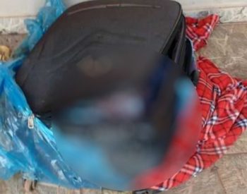 Corpo estava dentro de um saco plástico dentro de mala em Rio Verde (Foto: Reprodução/TV Anhanguera)