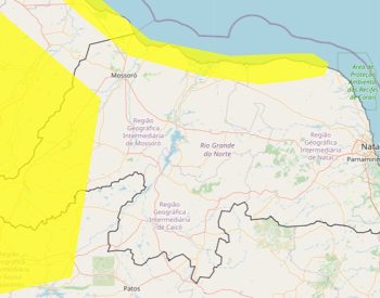 Cidades do RN estão sob alerta de baixa umidade, segundo o Inmet — Foto: Inmet/Reprodução
