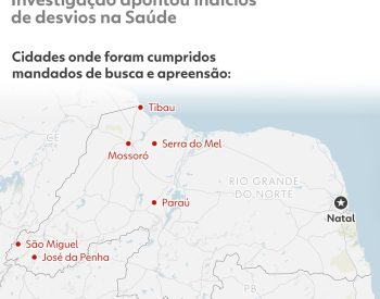 Infográfico mostra as cidades alvo de mandados de busca e apreensão no RN — Foto: g1