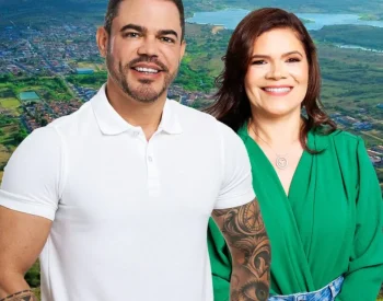 Pré-candidato a prefeito Dr. Renam e pré-candidata a vice-prefeita Silvania de Santos. Foto —©Divulgação.