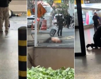 Assassinato de Antônio Vinicius Lopes Gritzbach, delator do PCC, no aeroporto de Guarulhos.  Foto —©Reprodução / Redes Sociais.