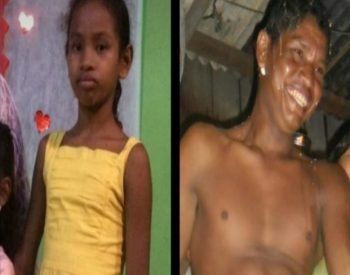 Adolescente de 13 anos e seu pai Tomé da Silva Faba, de 36 anos.