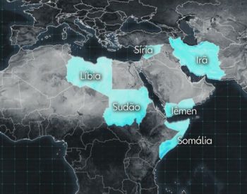 Países afetados pelo decreto migratório de Donald Trump (Foto: Reprodução/ TV Globo)