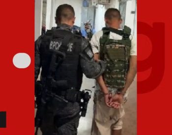 Suspeito preso após confronto coletivo com a Polícia Militar em Patos, no Sertão da Paraíba — Foto: Foto: Reprodução Polícia Militar.