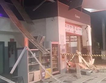 Bandidos tentaram explodira cofre de posto de combustível em Natal — Foto: Divulgação.