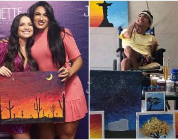 Juliette recebeu quadro de Ryan pelas mãos de Thabatta Pimenta, irmã do artista - Foto: Instagram / Reprodução