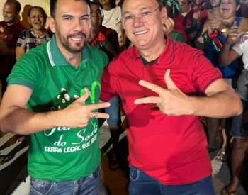 Ex-prefeito Jocimar Dantas e o Atual prefeito Amazan Silva. Foto — © Divulgação.