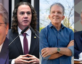 João Azevêdo, Veneziano Vital, Nabor Wanderley e Marcelo Queiroga, candidatos ao Senado pela Paraíba — Foto: Arte/g1