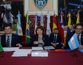 Ministério da Segurança pública da Argentina, e o Ministro de Segurança Pública do Brasil, Sergio Moro. ( Foto: Assessoria )