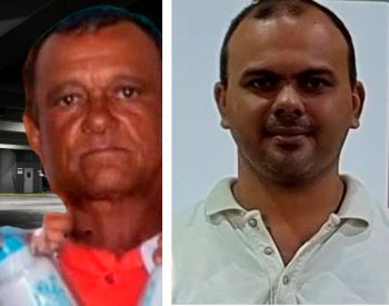 Ailton de Souza Melo e seu filho que morreu no local, Flavio Dantas de Melo. Foto — © Reprodução.