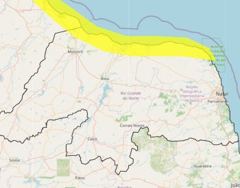 Inmet alerta para ventos fortes que podem movimentar dunas em 19 cidades do RN — Foto: Reprodução/Inmet