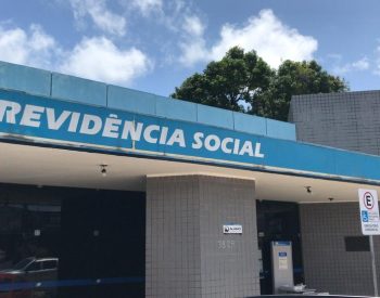 Agência do INSS no bairro Nossa Senhora de Nazaré, na Zona Oeste de Natal.  — Foto: Geraldo Jerônimo/Inter TV Cabugi
