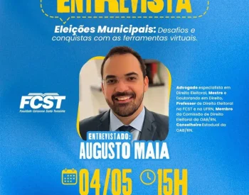 Dr. Augusto Maia vai conversar sobre a utilização dos meios digitais e da inteligência artificial nas eleições. Foto — ©Divulgação.
