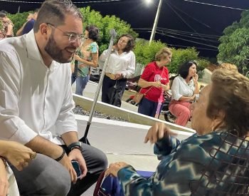 Presidente da Câmara, Ver. Ozires Neto – (PP), ao lado da ex-prefeita Dona Maria José Lira. Foto — ©Divulgação.