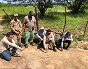 Maior pegada de dinossauro no Brasil é descoberta em Sousa, no Sertão da Paraíba, afirmam pesquisadores — Foto: Divulgação