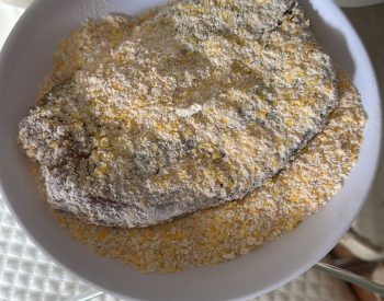 Peixe frito que família comeu no almoço no domingo, em Natal — Foto: Cedida