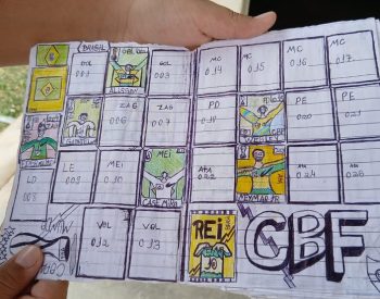 Menino viraliza ao criar álbum de copa desenhado, na Paraíba — Foto: Arquivo Pessoal