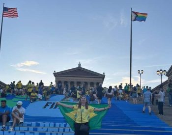 Torcedora da Paraíba mostra movimentação dos brasileiros na Filadélfia durante a Copa de 2026 — Foto: Arquivo Pessoal / Francilene Sousa