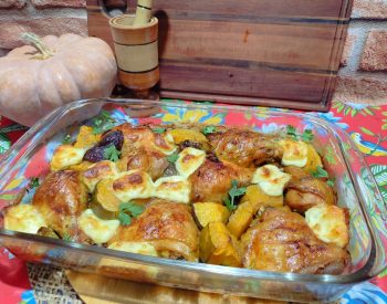 Veja como preparar um frango ao forno com jerimum e queijo coalho — Foto: Reprodução/Inter TV